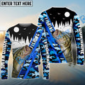 BlueJose Bass Personalized Fishing Blue Camo 3D Shirt