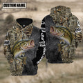 BlueJose Custom Largemouth Bass Fishing Camo Personalized Bass Fishing 3D Shirt