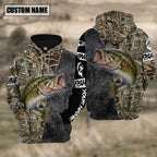 BlueJose Custom Largemouth Bass Fishing Camo Personalized Bass Fishing 3D Shirt