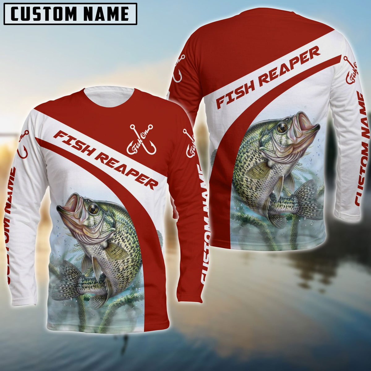 BlueJose Customized Name Crappie Fishing Fish Reaper 3D Shirts