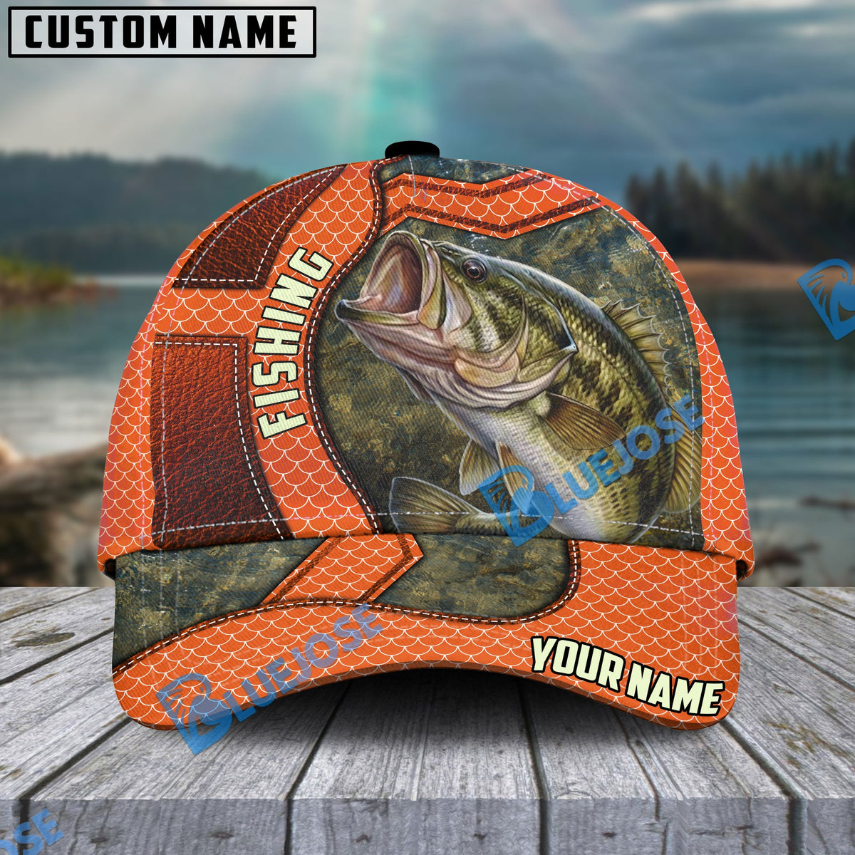 BlueJose Bass Personalized Fishing Classic Cap