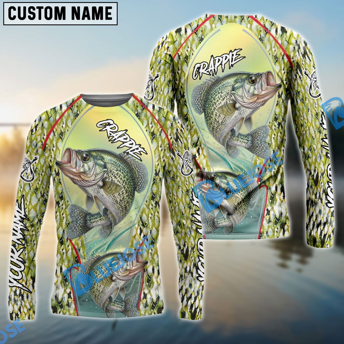 BlueJose Fishing Crappie Skin R Customize Name 3D Shirts