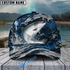 BlueJose Fishing Dark Ocean Camo Design Personalized Cap (13 Breeds)