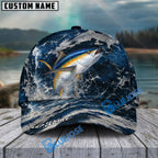 BlueJose Fishing Dark Ocean Camo Design Personalized Cap (13 Breeds)