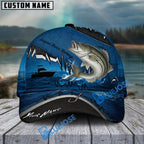 BlueJose Fishing Heartbeat Boat Scene Personalized Cap (13 Breeds)