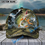 BlueJose Fishing Camo Predator Fish Design Personalized Cap (13 Breeds)