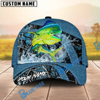 BlueJose Fishing Blue Marsh Bass Design Personalized Cap (13 Breeds)