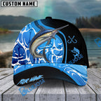 BlueJose Fishing Blue Water Design Personalized Cap (13 Breeds)
