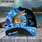 BlueJose Fishing Blue Water Design Personalized Cap (13 Breeds)