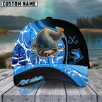 BlueJose Fishing Blue Water Design Personalized Cap (13 Breeds)
