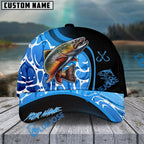 BlueJose Fishing Blue Water Design Personalized Cap (13 Breeds)