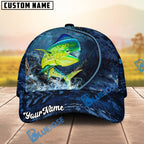 BlueJose Fishing Underwater River Scene Design Personalized Cap (13 Breeds)