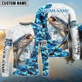 BlueJose Catfish Fishing Blue Camouflage Water Splash Custom Name & Team Name 3D Shirts