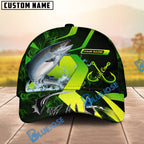 BlueJose Fishing Neon Green Neon Hook Splash Personalized Cap (13 Breeds)