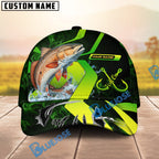 BlueJose Fishing Neon Green Neon Hook Splash Personalized Cap (13 Breeds)