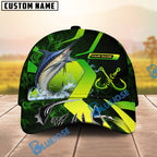 BlueJose Fishing Neon Green Neon Hook Splash Personalized Cap (13 Breeds)