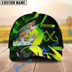 BlueJose Fishing Neon Green Neon Hook Splash Personalized Cap (13 Breeds)