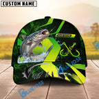 BlueJose Fishing Neon Green Neon Hook Splash Personalized Cap (13 Breeds)
