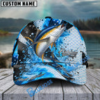 BlueJose Fishing Hook Blue Scale Water Splash Personalized Cap (13 Breeds)