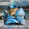 BlueJose Fishing Hook Blue Scale Water Splash Personalized Cap (13 Breeds)