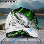 BlueJose Fishing Green Lightning White Scale Water Splash Personalized Cap (13 Breeds)