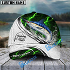 BlueJose Fishing Green Lightning White Scale Water Splash Personalized Cap (13 Breeds)
