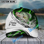 BlueJose Fishing Green Lightning White Scale Water Splash Personalized Cap (13 Breeds)