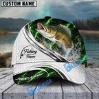 BlueJose Fishing Green Lightning White Scale Water Splash Personalized Cap (13 Breeds)