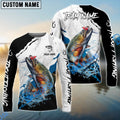 BlueJose Trout Fishing Black White Water Flow Custom Name & Team Name 3D Shirts