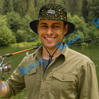 BlueJose Fly Fishing Lure Pattern Custom Name Bucket Hat