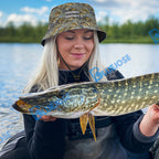 BlueJose Walleye Fish Pattern Custom Name Bucket Hat