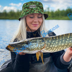 BlueJose Crappie Fish Pattern Custom Name Bucket Hat