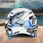BlueJose Fishing White Black Curve Pattern Design Personalized Cap (13 Breeds)