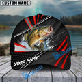 BlueJose Fishing Red White Tornado Graphic Personalized Name Classic 3D Cap (13 Breeds)