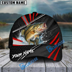 BlueJose Fishing Red White Tornado Graphic Personalized Name Classic 3D Cap (13 Breeds)