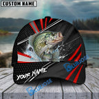 BlueJose Fishing Red White Tornado Graphic Personalized Name Classic 3D Cap (13 Breeds)