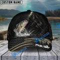 BlueJose Fishing Reaper Dark American Flag Personalized Name Classic 3D Cap (13 Breeds)