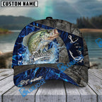 BlueJose Fishing Water Splash Camo Happy Personalized Name Classic 3D Cap Personalized Cap (13 Breeds)