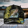 BlueJose Fishing Cracked Texture Gold Black Splash Graphic Personalized Cap (13 Breeds)