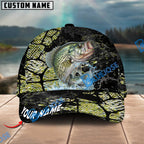 BlueJose Fishing Cracked Texture Gold Black Splash Graphic Personalized Cap (13 Breeds)