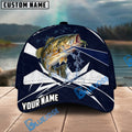 BlueJose Fishing Jersey Navy Pike Water Personalized Cap (13 Breeds)