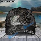 BlueJose Fishing Reaper Cracked Steel Skull Artwork Personalized Name Classic 3D Cap (13 Breeds)