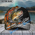 BlueJose Fishing Orange Camo Graphic Personalized Name Classic 3D Cap (13 Breeds)