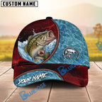 BlueJose Fishing Red Lightning Water Texture Rope Personalized Name Classic 3D Cap (13 Breeds)