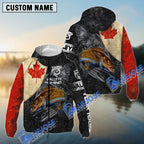 BlueJose Vintage Canadian Flag Walleye Fishing Custom Fishing Windbreaker Jacket