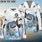 BlueJose Catfish Fishing White Black Curve Pattern Design Custom Name & Team Name 3D Shirts