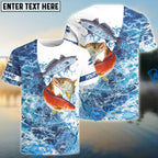 BlueJose Inshore Slam Redfish, Trout, Snook Customize Name 3D Shirts