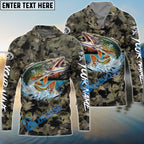 BlueJose Pike Fishing Camouflage Custom Name Shirts
