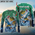 BlueJose Walleye Fishing Yellow Fin Sport Custom Name & Team Name 3D Shirts