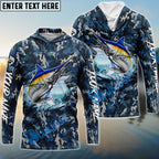 BlueJose Blue Marlin Fishing Camouflage Custom Name Shirts